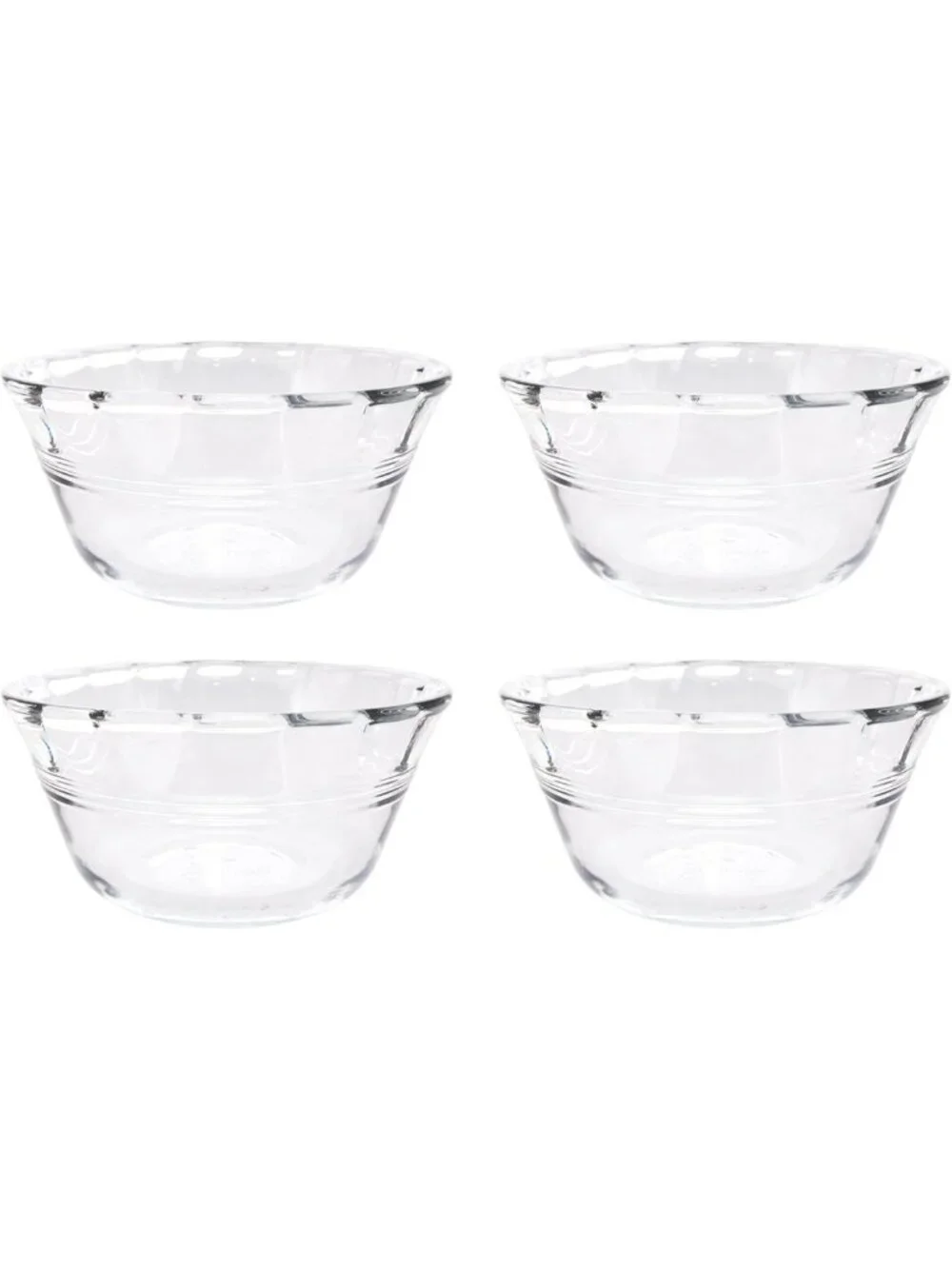 Set of 4 Glass Custard Bowls - 6oz Oven Safe, Durable, Made in USA